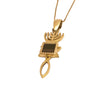 Image of Amulet Pendant Yeshua Symbol Israel 14K Gold Jewelry w/ Nano Sim plate from Holy Land