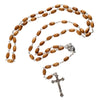 Image of Olive wood Handmade Rosary beads Prayer Knot with Holy Soil from Jerusalem 23"