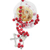 Image of Wooden Rosary w/ Crucifix Virgin Mary & Rose Aroma Israel 18,5"