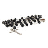Image of Rosary Beads with INRI Black Crystal Beaded from Jerusalem the Holy Land 20,4"