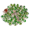 Image of Rosary Prayer Beads INRI Green Crystal Beaded w/Holy Soil Jerusalem Necklace 22"