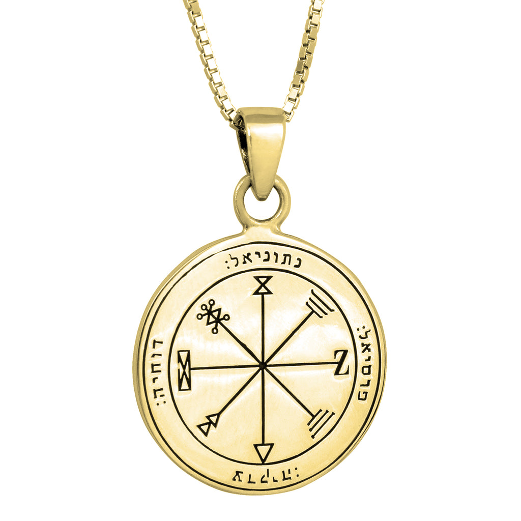 The First Pentacle Jupiter of King Solomon Wisdom Profusion Seal Amulet Pendant Silver 925