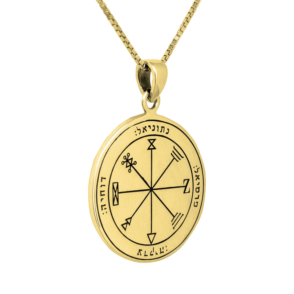The First Pentacle Jupiter of King Solomon Wisdom Profusion Seal Amulet Pendant Silver 925