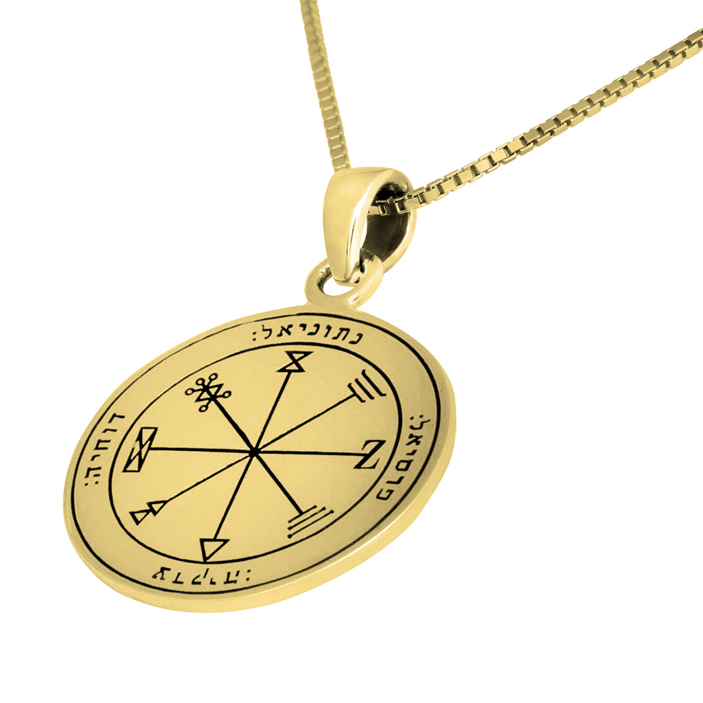 The First Pentacle Jupiter of King Solomon Wisdom Profusion Seal Amulet Pendant Silver 925