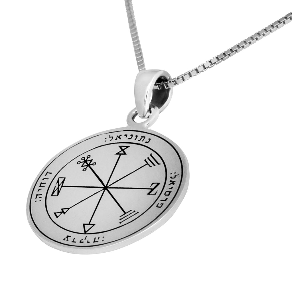 The First Pentacle Jupiter of King Solomon Wisdom Profusion Seal Amulet Pendant Silver 925