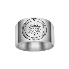 Tranquility & Equilibrium Seal Ring Pentacle King Solomon Silver 925 (6-13 sizes)
