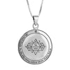 Image of Pendant Seal of King Solomon's Leader to Heaven Amulet Kabbalah Fifth Pentacle Jupiter Silver 925