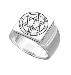 Signet-Ring w/ Health Seal Amulet of Kabbalah Pentacle King Solomon Silver 925 (6-13 sizes)
