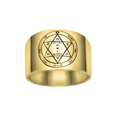 Seal Ring Health Amulet of Kabbalah Pentacle King Solomon Silver 925 (6-13 sizes)