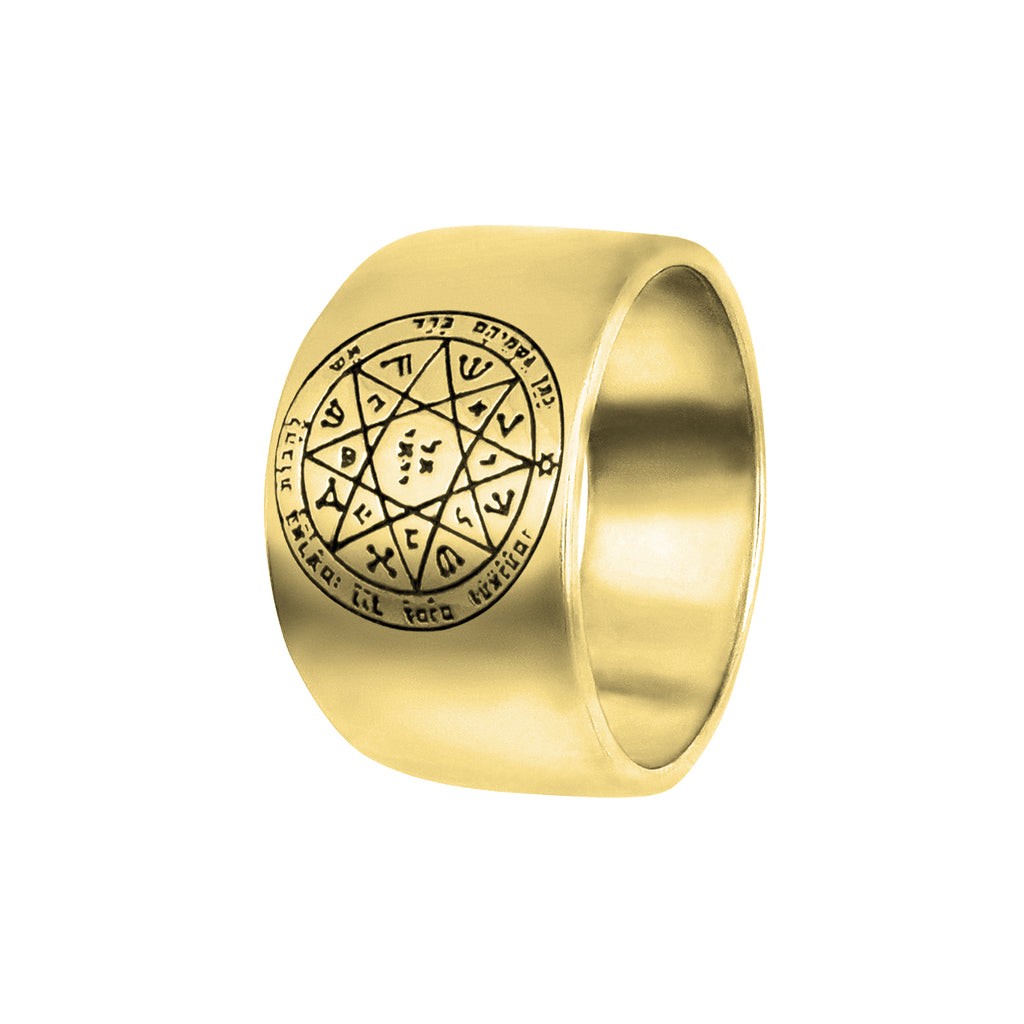 Guarding and Protection Seal Ring Pentacle King Solomon Silver 925 (6-13 sizes)