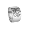 Image of Guarding and Protection Seal Ring Pentacle King Solomon Silver 925 (6-13 sizes)