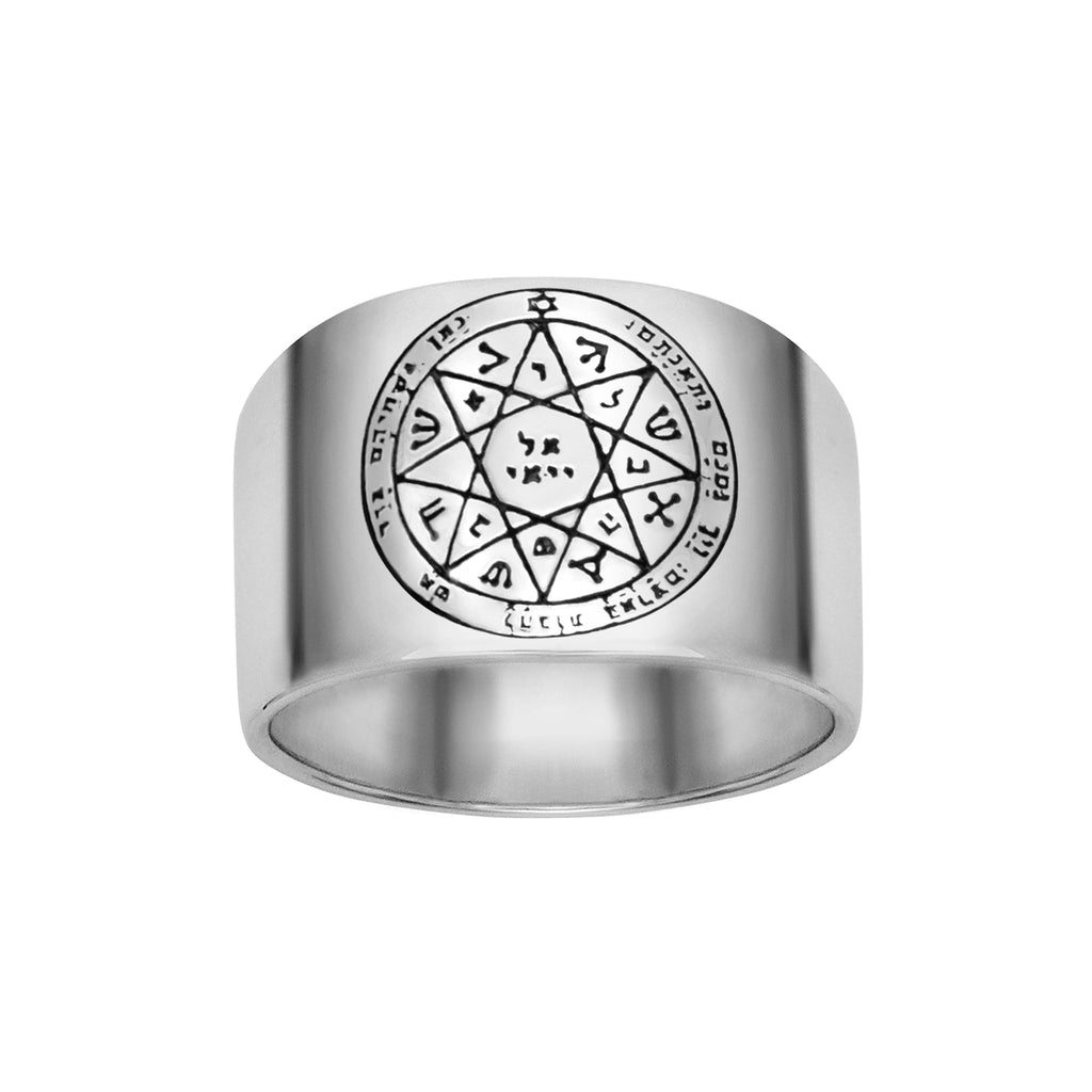Guarding and Protection Seal Ring Pentacle King Solomon Silver 925 (6-13 sizes)