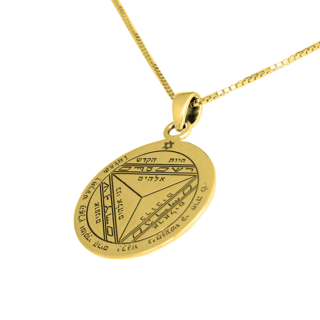 Pendant Amulet of Foresight The Seventh Pentacle of Saturn King Solomon Seal, Silver 925