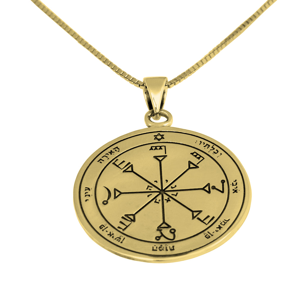 Pendant Seal of Solomon for Insight Amulet Kabbalah Pentacle Silver 925 Ø 0,09"