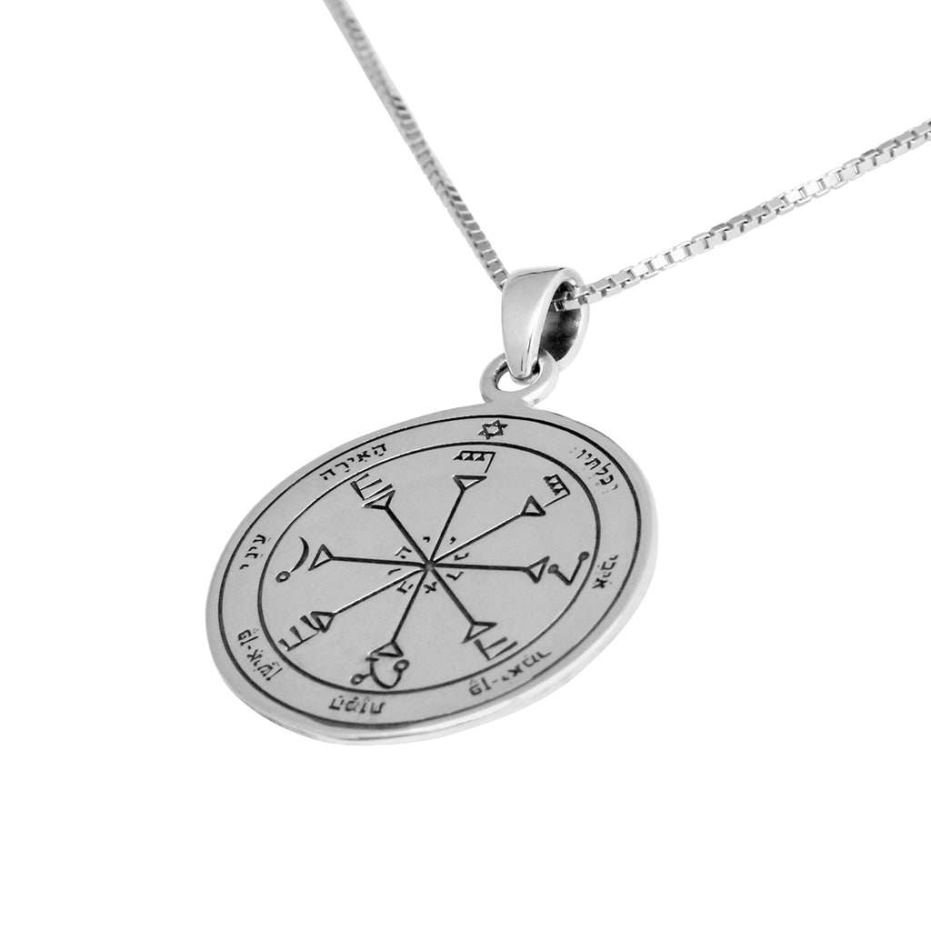 Pendant Seal of Solomon for Insight Amulet Kabbalah Pentacle Silver 925 Ø 0,09"