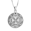 Image of The Seventh Pentacle of the Sun King Solomon Pendant Amulet Seal of Release Own Prisons, Silver 925