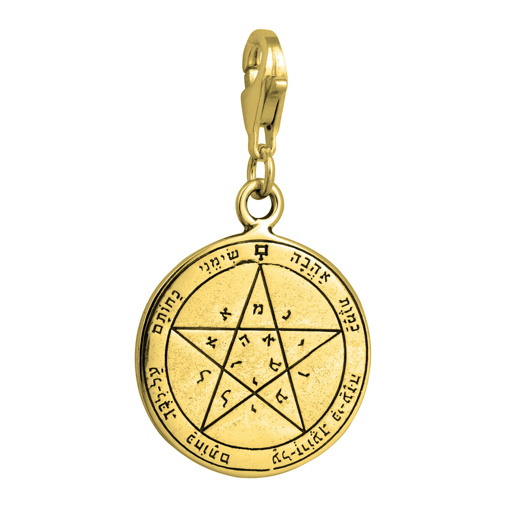 Wishes Seal Pendant Kabbalah King Solomon Pendant Carabin Silver 925 Ø 0,6"