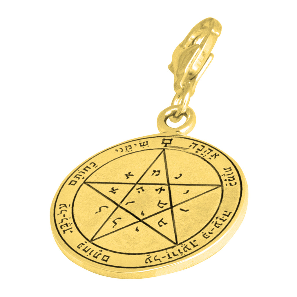 Wishes Seal Pendant Kabbalah King Solomon Pendant Carabin Silver 925 Ø 0,6"