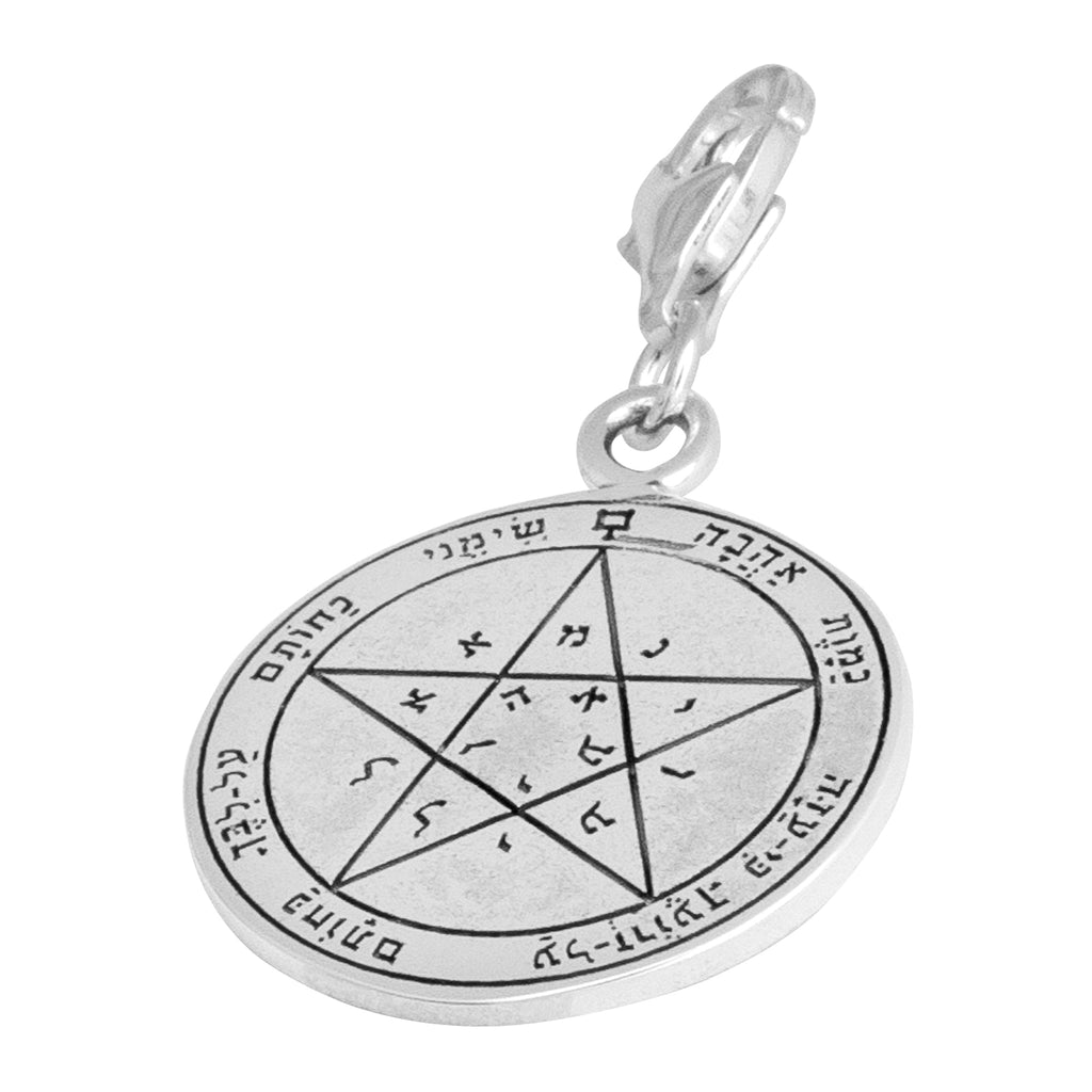 Wishes Seal Pendant Kabbalah King Solomon Pendant Carabin Silver 925 Ø 0,6"