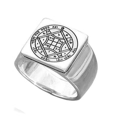 Love Seal Kabbalah Pentacle King Solomon Signet Ring Amulet Silver 925 (6-13 sizes)