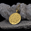 Image of Protect God Pendant Kabbalah Amulet Names of 12 angels & Star of David Sterling Silver Ø1"