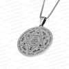 Image of Protect God Pendant Kabbalah Amulet Names of 12 angels & Star of David Sterling Silver Ø1"