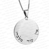 Image of Protect God Pendant Kabbalah Amulet Names of 12 angels & Star of David Sterling Silver Ø1"