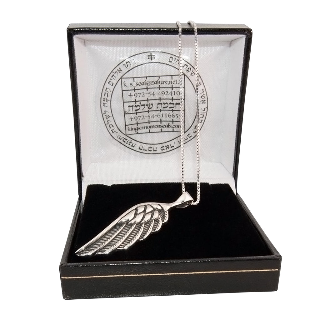 Pendant Amulet of Kabbalah Medallion Angel Wings Silver 925 Kabbalah Jewelry