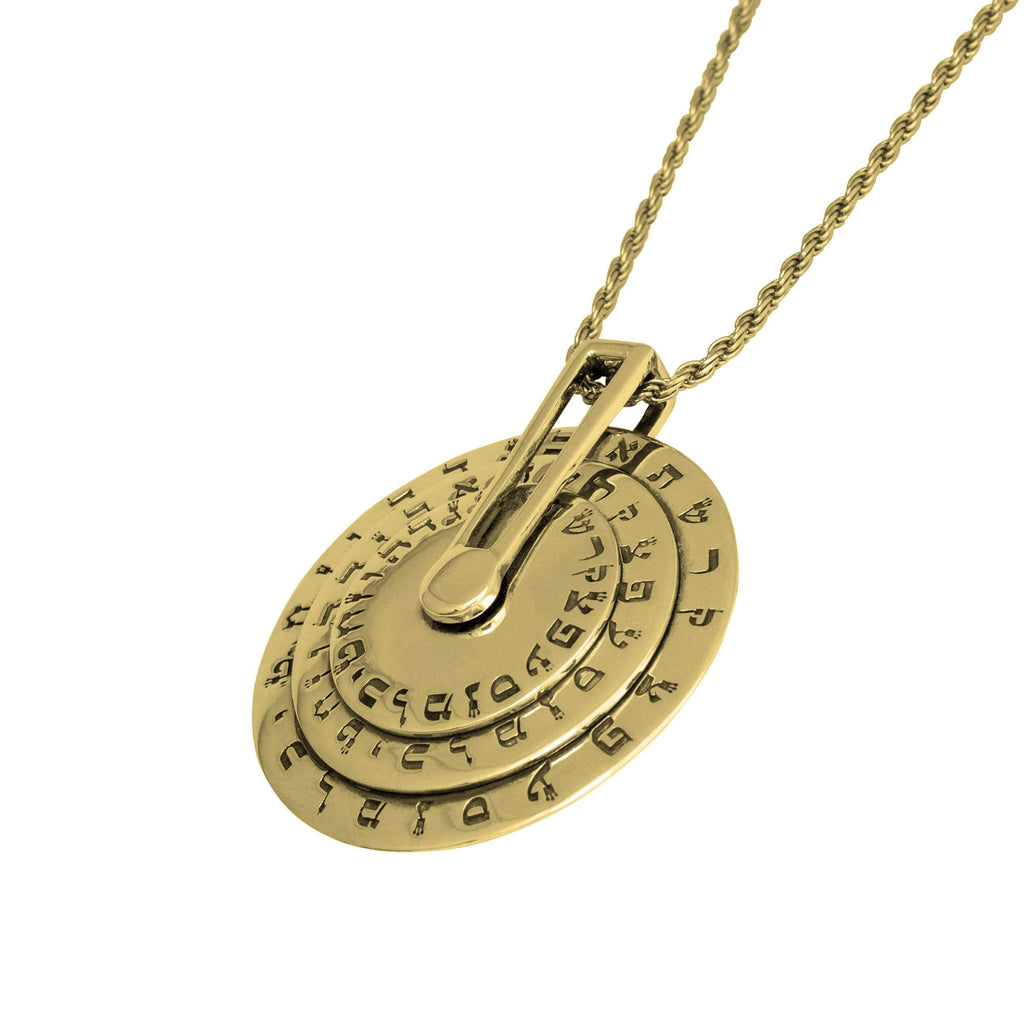 Amulet of Kabbalah of King Solomon 72 names of God. Spinning Pendant, 925 Sterling Silver