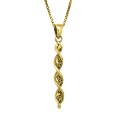 Pendant Amulet for Energy Recovery DNA Molecule Double Helix Gilding Silver 925