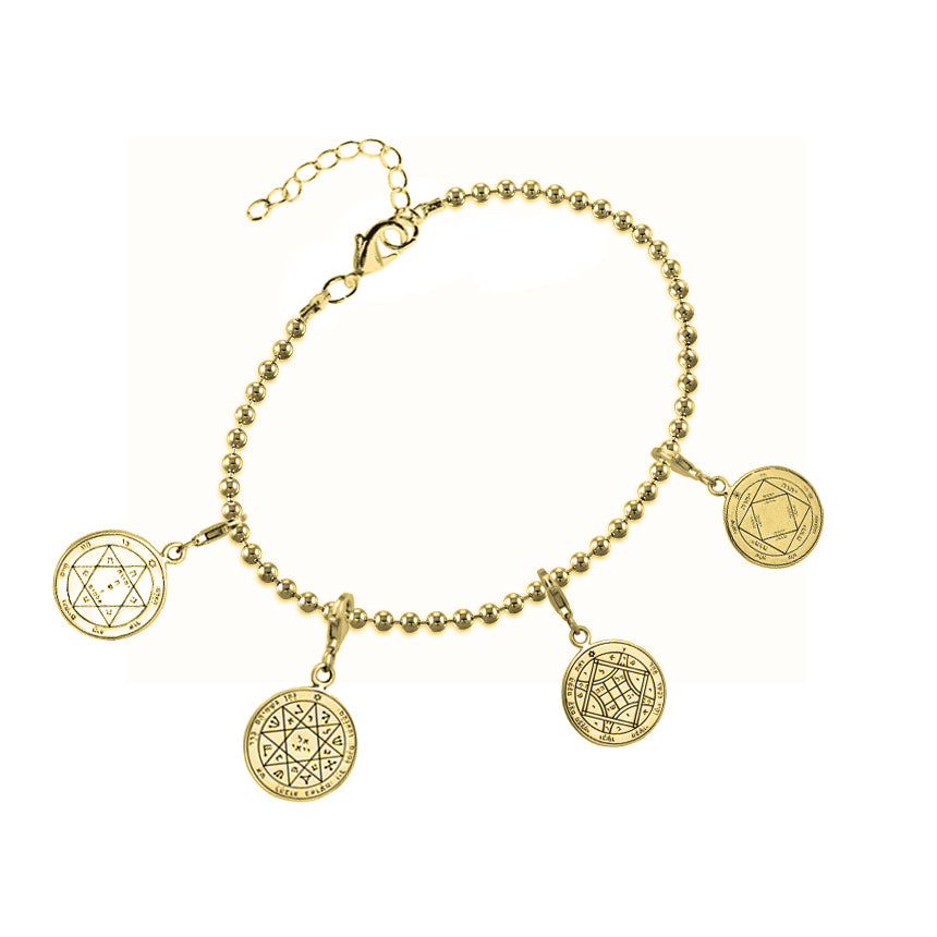 King Solomon Bracelet 4 Seals Bangle: Love, Health, & Guarding and Protection Kabbalah Jewelry Silver 925 - Holy Land Store