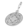 Image of Kabbalah Pendant Victorious Seal Pentacle King Solomon Amulet Silver 925 Ø 0.6"