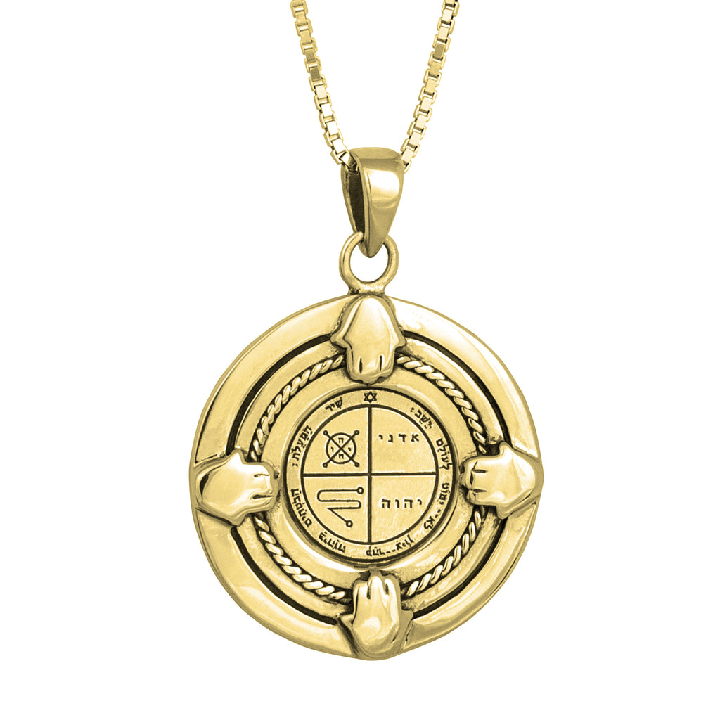 Pendant Against Evil Eye Seal Third Pentacle of Jupiter King Solomon Kabbalah Amulet silver 925 Ø 0,90"