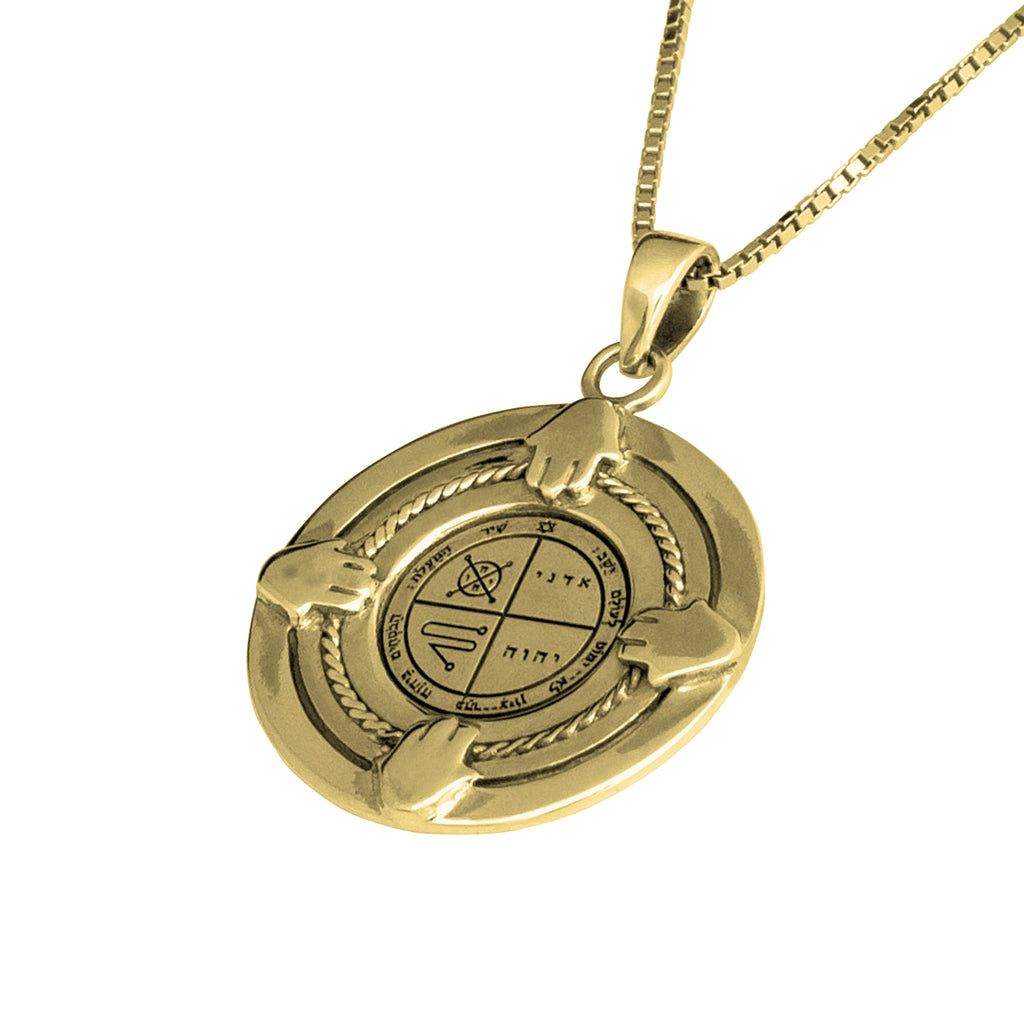 Pendant Against Evil Eye Seal Third Pentacle of Jupiter King Solomon Kabbalah Amulet silver 925 Ø 0,90"