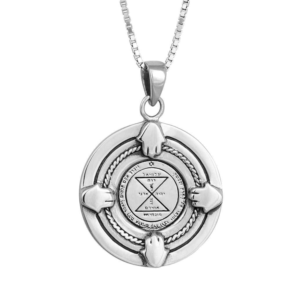 King Solomon Pendant Amulet Matching Seal the Third Pentacle of Venus, Silver 925