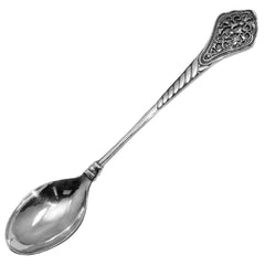 Handmade Sterling Silver Small Coffee Spoon Filigree Vintage Styled 5.3"/13 cm
