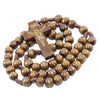 Image of Catholic Wooden Prayer Beads Rosary with Crucifix from Jerusalem 21" Holy Land