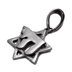 Silver 925 Jewish Magen David pendant necklace Star of David Hand Made 0.5
