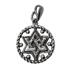Pendant - Silver 925 Jewish Magen David Pendant Necklace Star Of David Hand Made Ø 0.75"