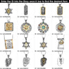 Image of Kabbalah Pendant Star of David Hoshen 12 Tribes Crystals CZ Silver 925 & Gold 9K