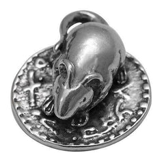 Amulet of Wealth Wallet Mouse on a Coin Silver 925 Tiny Purse Mouse Money 0.5