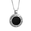Image of Pendant SHEMA ISRAEL w/ Black Onyx Gemstone Kabbalah Blessing Sterling Silver