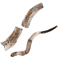 Natural Kosher Silver Plated Yemenite Shofar Kudu Horn 35.5 - 40
