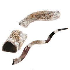 Natural Kosher Yemenite Shofar Kudu Horn Silver Plated 40.5-44