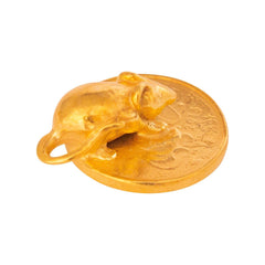 Amulet of Wealth Wallet Mouse Lira Coin Sterling Silver Gold 18K Money 0.5