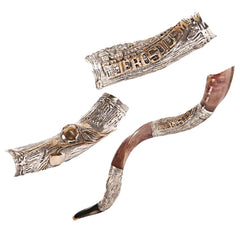 Natural Kosher Yemenite Shofar Kudu Horn Silver Plated 40.5-44
