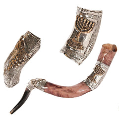 Natural Kosher Yemenite Shofar Kudu Horn Silver Plated 40.5-44