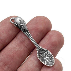 Amulet of Wealth Wallet "Lozhka Zagrebushka" Spoon w/ Mouse Silver 925 Money Talisman 1,77"