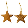 Image of 2 Star Olive Wood Hand Made Christmas Gift from Bethlehem 3 x 3 "