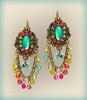 Image of Handmade Classic Vintage Filigree Chandelier Earrings w/ Swarovski Crystals 4.9cm/2"